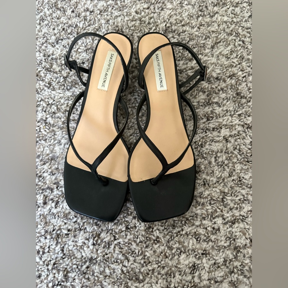 Saks Fifth Avenue Black Strappy Heels